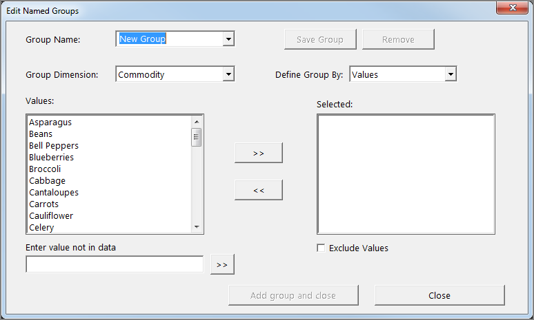 Edit named group dialog box.